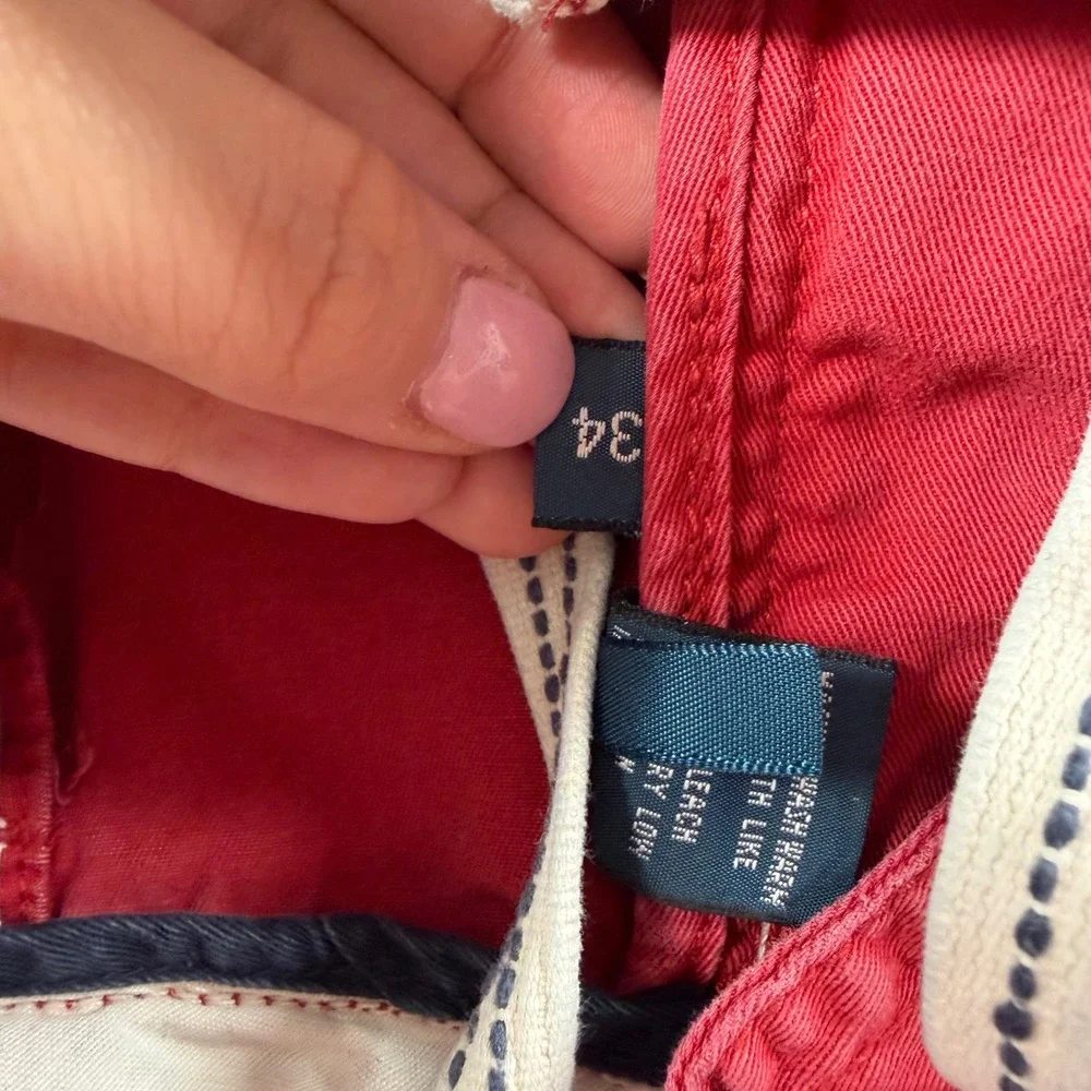 Polo Ralph Lauren Chino Shorts 34x10 Red Cotton Classic Fit Embroidered Pony